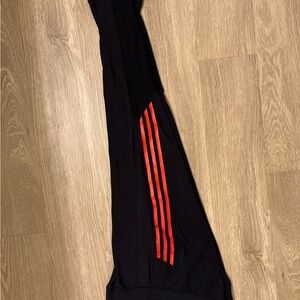 Adidas Black Leggings with Red Stripes